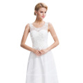 Grace Karin Long A-line Chiffon sem mangas Mulheres formal vestido de noiva branco CL007555-4